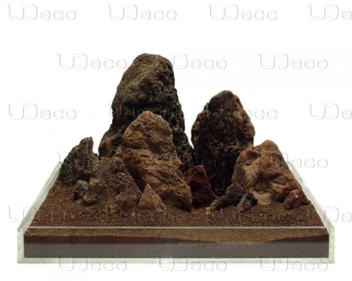 UDeco Brown Lava MIX SET 5 - Натуральный камень "Лава коричневая" для оформления аквариумов и террариумов, упаковка 5 кг.