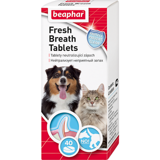 Беафар Таблетки «Fresh Breath Tablets» от неприятного запаха в пасти д/кошек и собак, 40шт (13250)