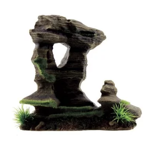 ArtUniq Mossy Figured Rock S - Декоративная композиция из пластика "Фигурная скала со мхом", 20x11,5x19,5 см