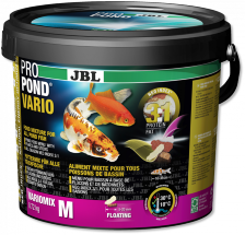 JBL ProPond Vario M - Основной корм в форме плавающих палочек и хлопьев для прудовых рыб среднего размера, 0,72 кг (5,5 л)