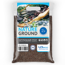 UDeco River Brown - Натуральный грунт для аквариумов "Коричневый песок", 0,1-0,6 мм, 2 л