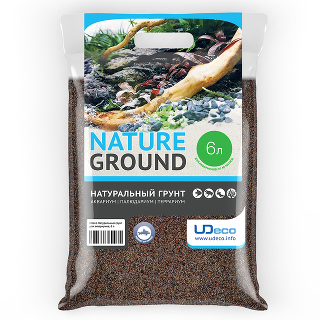 UDeco River Brown - Натуральный грунт для аквариумов "Коричневый песок", 0,1-0,6 мм, 6 л
