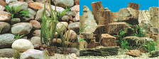 Фон для аквариума двухсторонний Каменная терасса/Каменный рельеф 60x150см 9023/9025