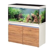 Комплект аквариум с тумбой EHEIM incpiria 430 белый, фасады сосна (декоративная LED подсветка тумбы)