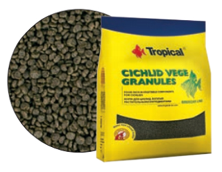 Cichlid Vege Granules 11л/5,5кг(ведро) - Растительный корм для цихлид в виде медленно тонущих гранул
