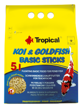 Koi & Goldfish Basic Sticks 11л./0,9кг.(ведро) - Полноценный корм в виде плавающих палочек.