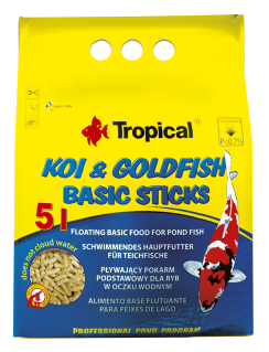 Koi & Goldfish Basic Sticks 50л/4 кг.(пакет) - Полноценный корм в виде плавающих палочек.