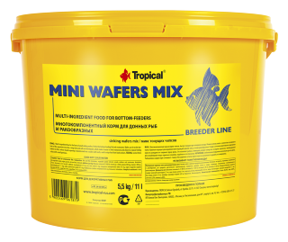 Mini Wafers Mix 11л/5,5кг.(ведро) Корм для донных рыб и ракообразных в виде тонущих разноцв. чипсов