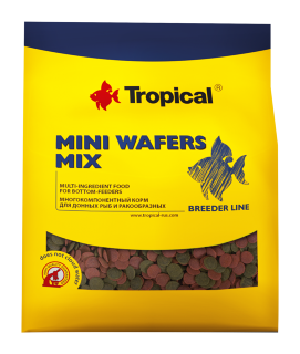 Mini Wafers Mix 1кг.(пакет) - Корм для донных рыб и ракообразных в виде тонущих разноцветных чипсов