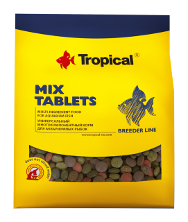 Mix Tablets 1кг.(пакет) - Универсальный корм из пяти видов тонущих таблеток для всех рыб.