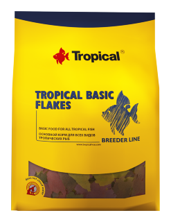 Tropical Basic Flakes 300 гр.(пакет) - Полноценный основной корм в виде хлопьев.