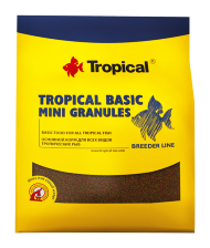 Tropical Basic Mini Granules 1кг.(пакет) - Полноценный корм в виде мелких, медленно тонущих гранул.