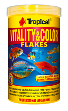 Vitality & Color  250мл./50гр.(банка) -  Полноценный корм в виде хлопьев для усиления окраски