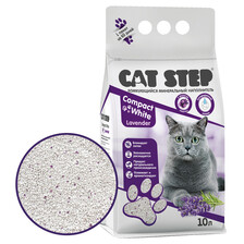 Наполнитель комкующийся минеральный CAT STEP Compact White Lavender, 10 л