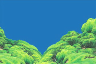 Фон Ландшафт из мха (темно-синий) односторонний, высота 30см. 