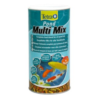 Pond MultiMix 1л, корм для прудовых рыб, гранулы, хлопья, таблетки, гаммарус