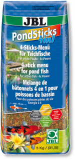 JBL Pond Sticks 4in1 - Комплексный корм в форме "палочек" для всех прудовых рыб, содержащий 4 различных вида "палочек" разного цвета, 5 кг (31,5 л)