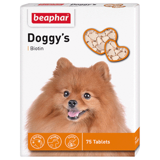 Беафар Витаминиз. лакомство «Doggy`s+Biotin» с биотином д/собак, 75шт (12507)