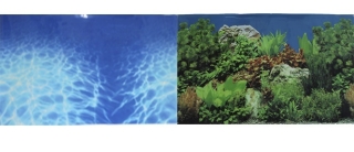 Фон для аквариума двухсторонний Синее море/Растительный пейзаж 30х60см (9063/9071)