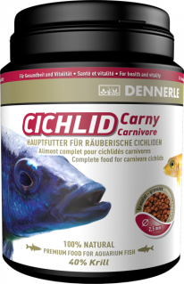 Dennerle Cichlid Carny - Основной корм в форме гранул для плотоядных цихлид, 500 г