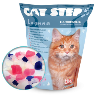 Наполнитель для кошачьих туалетов Cat Step "Лагуна" 3,8л, силикагелевый впитывающий
