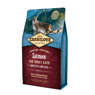 Carnilove 6кг Salmon for Adult Cats – Sensitive & Long Hair д/взросл.кошек, лосось 512270