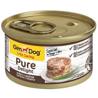 Gimdog Pure Delight "цыпленок с говядиной" д/собак, 85г (513171)