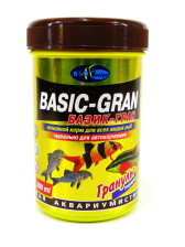 БАЗИК-ГРАН 200мл - тонущие гранулы 2 вида основной корм для всех видов рыб (банка)