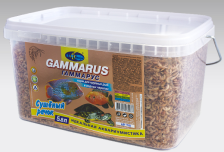 ГАММАРУС 5,8л/600г - сушеный рачок (Gammarus pulex) корм для крупных рыб и водных черепах (ведро)