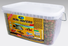 МИНИ ВАФЕРС МИКС 5,8л/2610г-мини вафельки 12мм 3 вида, тон. основной корм для всех видов рыб (ведро)