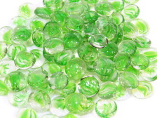 Декоративные камни , прозрачные/зеленые 90 шт