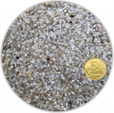 Грунт "Биодизайн" окатанный кварцевый песок (молочный) фр. 1,2-3 мм, пакет 4л, 6,2кг (шт.)