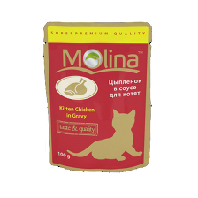 Молина Пауч д/котят Цыпленок в соусе, 100г (1150)