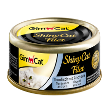 Gimcat Консервы Shiny Cat Filet тунец с анчоусами д/кошек, 70г (413761)