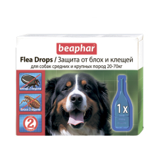 Беафар Капли «Flea Drops» от блох и клещей д/собак крупных пород (диазинон), 3 пипетки (10826)