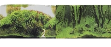 Фон для аквариума двухсторонний Коряги с растениями Растительные холмы 60х150см (9084/9085)