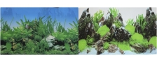 Фон для аквариума двухсторонний Растительный/Скалы с растениями 50х100см (9003/9028)
