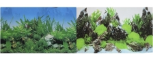 Фон для аквариума двухсторонний Растительный/Скалы с растениями 60х150см (9003/9028)