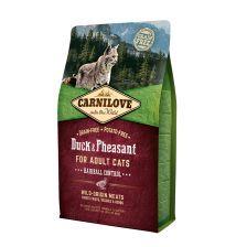 Carnilove 400г Duck & Pheasant for Adult Cats – Hairball Control  д/взросл.кошек, утка и фазан 51235