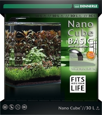 Dennerle NanoCube Basic 30 Style LED M - Нано-аквариум с базовым комлектом для установки и светильником Nano Style LED M, 30x30x35 см, 30 л