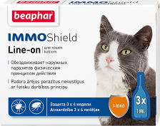 Беафар Капли Vermicon/IMMO Shield от блох и клещей д/кошек 3 пип., 13581/10984