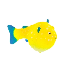 Флуорисцентная аквариумная декорация GLOXY Рыба шар на леске желтая, 8х5х5,5см