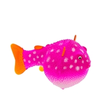 Флуорисцентная аквариумная декорация GLOXY Рыба шар на леске розовая, 8х5х5,5см
