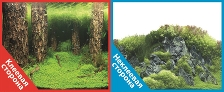 Фон двухсторонний с одной самоклеящейся стороной Затопленный лес/Камни с растениями 50x100см 9086+/9087