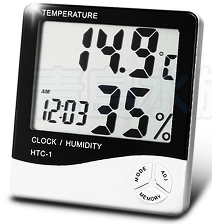 Термогигрометр электронный (часы, температура, влажность, сигнал тревоги) 95х20х100мм