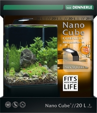 Dennerle NanoCube Complete+ Style 20 - Нано-аквариум, расширенный комплект для установки с LED светильником Nano Style M, 20 л