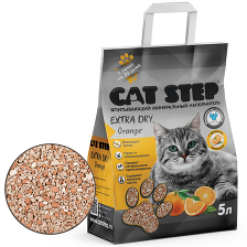 Наполнитель впитывающий минеральный CAT STEP Extra Dry Orange, 5 л