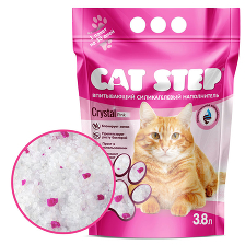 Впитывающий силикагелевый наполнитель CAT STEP Crystal Pink, 3,8 л